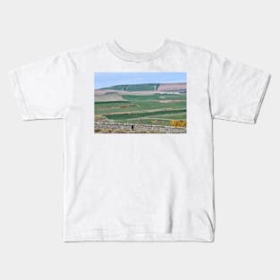 A patchwork of fields on the Mull of Galloway, Scotland Kids T-Shirt